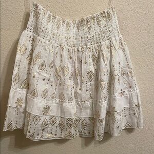 Bloomingdale’s Aqua Brand Skirt . White and gold . NEW with tags . Size M